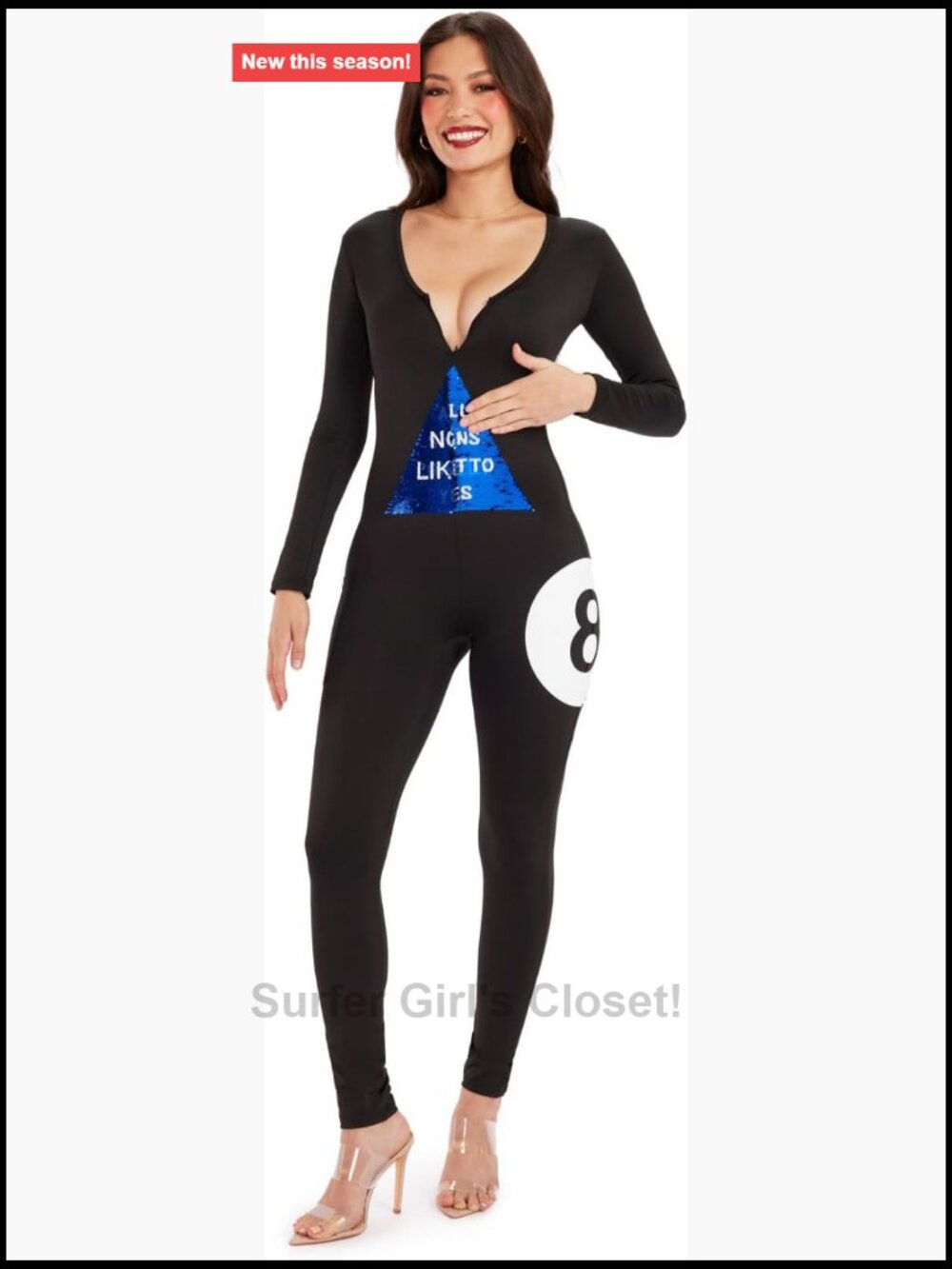 Reversible Sequin Fortune Ball Bodysuit Long Sleeve Halloween Costume
